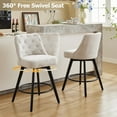 thumbnail image 2 of Ataucjin Bar Stools Set of 2, Modern Swivel Counter Height Bar Stools with Back and Wood Legs, Unholstered Barstools for Kitchen Island, 26" H Seat, 2 of 7