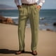 thumbnail image 1 of Pantalones largos para hombre, lisos, informales, con múltiples bolsillos y botones, para exteriores, rectos, para fitness, cargo, poliéster, 1 of 6
