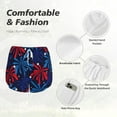 thumbnail image 4 of Gukieu Red White Blue Fireworks Print Women's Sports Shorts with Drawstring Elastic Waistband for Running, Yoga, Fitness-Small, 4 of 7