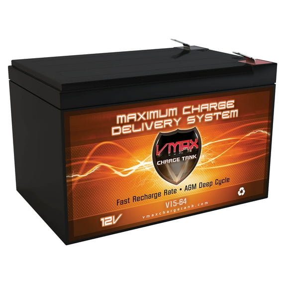 VMAXMB64 AGM Deep Cycle Battery Replacement for Free Rider FR 168-3A2 12V 15AH Wheelchair Battery