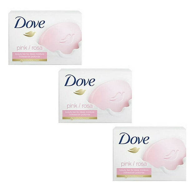 3 Bars Dove Beauty Cream Bar Moisturizing Soap Pink 135G/ 4.75 oz