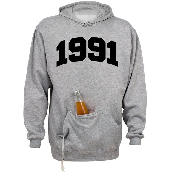 1991 College Style Beer Holder Tailgate Hoodie Sweatshirt Unisex Large Oxford