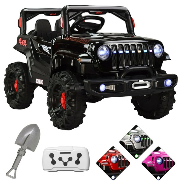 Camioneta Montable Eléctrica Joykoo 4x4 93 cm Control Remoto Luz LED 12V Negro