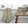 thumbnail image 6 of GLAMBURG Ultra Soft 6 Pack Cotton Towel Set, Contains 2 Bath Towels 28x55 inches, 2 Hand Towels 16x24 inches & 2 Wash Coths 12x12 inches, Compact Lightweight Quickdry Towel Set for Everyday use - Tan, 6 of 8