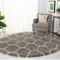 thumbnail image 2 of SAFAVIEH Hudson Arline Plush Geometric Shag Area Rug, Grey/Ivory, 11' x 11' Round, 2 of 8