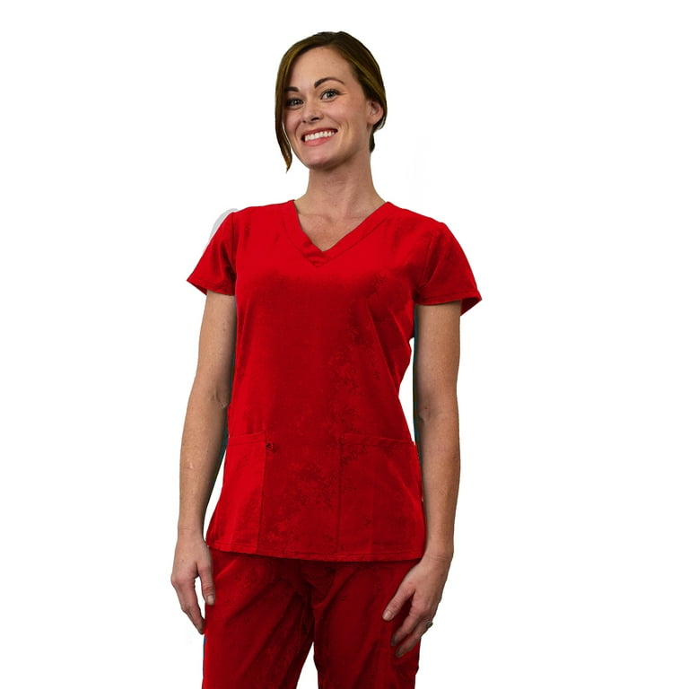 Red jogger scrub 2025 set