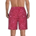 thumbnail image 3 of Kdxio Red Glitter Pattern Mens Casual Shorts - Drawstring Summer Beach Sports Shorts for Men, 3 of 9