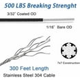 thumbnail image 5 of 1/16" Wire Rope Kit with 300FT Vinyl Coated 304 Stainless Steel Wire Rope with M5 Turnbuckle, 7x7 Strand Core Tensioner Kit for String Light Hanging, Garden, Clothes Line and  Climbing, 5 of 7