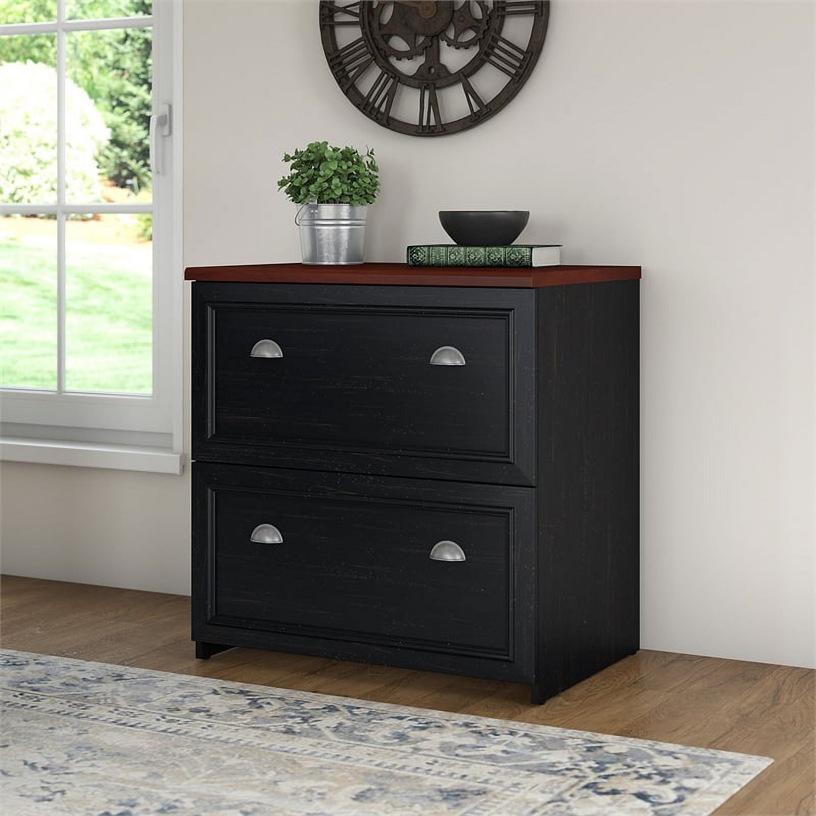 Home Square 2 Piece Engineered Wood Filing Cabinet Set in Antique Black - image 3 of 7