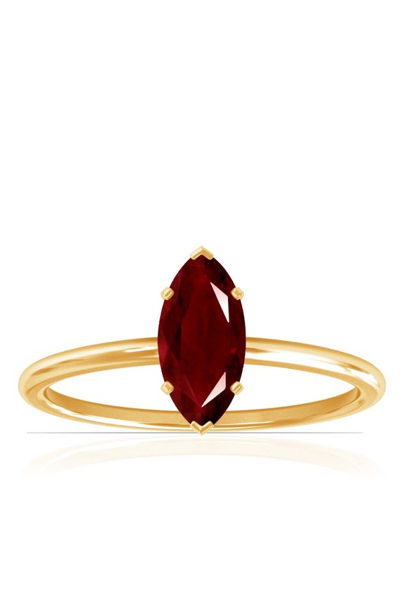 July Birthstone - Dainty Marquise Four Prong Ruby Solitaire Ring (Grade - AAA | 1.50cts.)