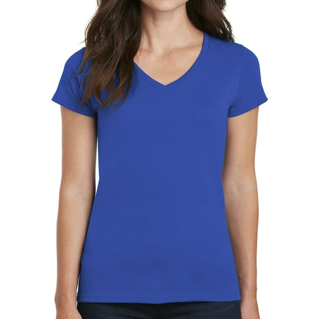 Gildan - T-Shirt à Col en V pour Femmes en Coton Épais