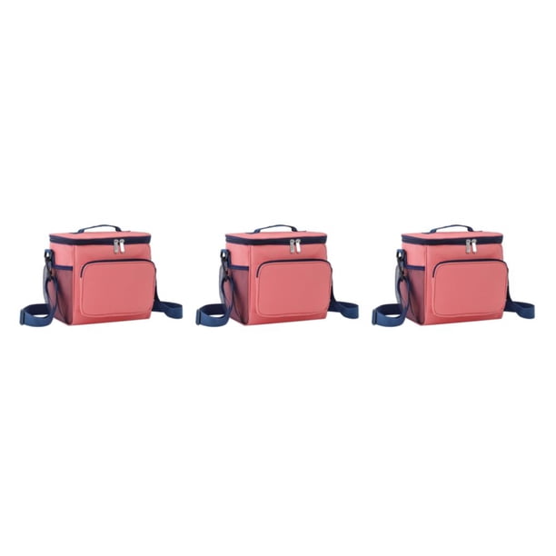 Wosthever Bolsa de almuerzo con aislamiento Tamaño de aislamiento térmico Material ligero Tessuto Oxford Bolsa de lonchera Rosa Type1 NO1