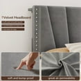 thumbnail image 3 of EnHomee Queen Bed Frame with Adjustable Headboard Upholstered Platform Bed Frame with LED Lights & Charge Station ,Gray, 3 of 11