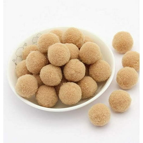 Craft Pom Pom Balls 1.5 Inch Pom Poms 50pcs（Pom Size:1.5",Tan