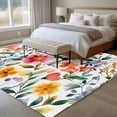 thumbnail image 4 of Retro Flower Area Rug 5x8 FT, Non Slip Bedroom Throw Carpet, Boho Country Floral Leaf Plant Watercolor Washable Soft Floor Carpet Non-Shedding Rug for Living Room Nursery Dorm Office, 4 of 9