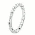 thumbnail image 3 of Sterling Silver Rhodium-Plated Twist Ring, 3 of 7