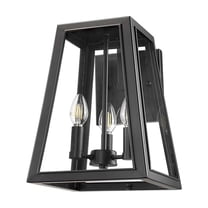 Vivio Lighting Gilbert Contemporary Dimmable 3-Light Matte Black Outdoor Wall Sconces with Clear Glass Trapezoid
