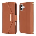thumbnail image 2 of For Iphone 16 Plus Cross Texture Crossbody Lanyard Leather Phone Case(Brown), iPhone 13 Pro Max, 2 of 7