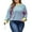Pink-Green, variant on SHEWIN Womens Plus Size Sweatshirt Plus Size Fall Tops Stripe Crew Neck Long Sleeve Pullover Tops Blue 1X