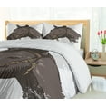 thumbnail image 5 of Ambesonne Animal Duvet Cover Sets, Wild Horse Portrait, 2-Queen, Brown White, 5 of 7