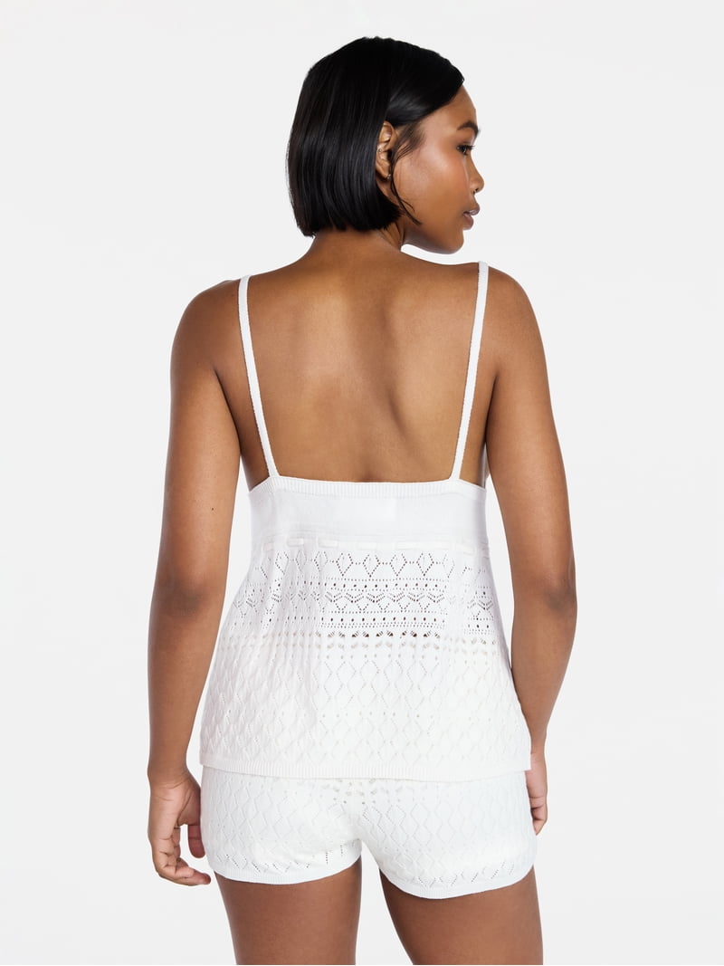 No Boundaries Cami Top with Beads and Shorts Set, 2-Piece, Women's
