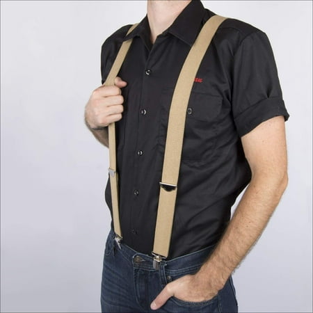 Dickies Men's 1-1/2 Solid Straight Clip Suspender Beige One Size ...