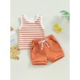 thumbnail image 2 of ZAXARRA Toddler Girls Clothes, Sleeveless Round Neck Knitting Vest Tops Drawstring Short Pants Casual Outfits, 2 of 9