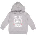 thumbnail image 2 of Inktastic Just a Girl Who Loves Tractors Farm Toddler Hoodie, 2 of 4