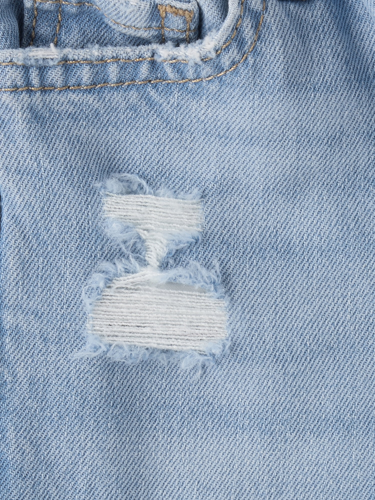 The Children's Place Toddler Girls Ripped Roll Cuff 90s Straight Jeans, Sizes 12M-5T