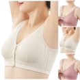 thumbnail image 5 of NIEWTR Bras for Older Women Front Closure No Underwire Plus Size Push Up Bra Comfy Supportive Snap Everyday Bras for Senior (Beige,3XL), 5 of 9