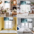 thumbnail image 5 of Teal Gray Kitchen Curtain Valances for Windows Farmhouse Short Curtains, Modern Oil Painted Art Abstract Geometric Rod Pocket Valance Curtain for Bedroom Cafe Living Room 60"x18", 5 of 8