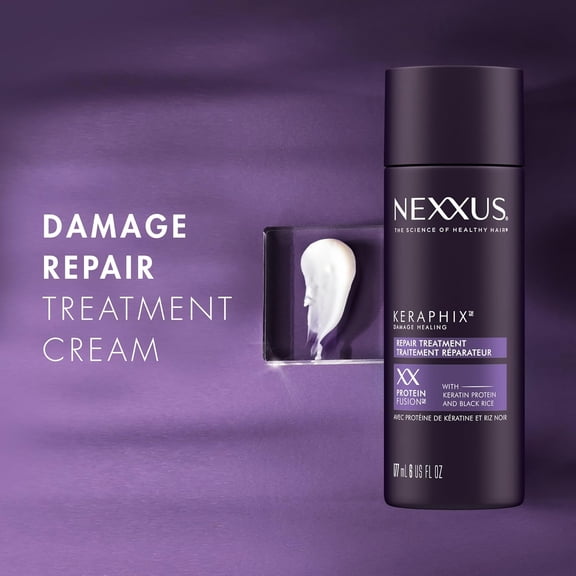 Nexxus Keraphix Damage Repair Pre-Wash Treatment Cream for Damaged Hair With Keratin Protein & Black Rice 6 oz