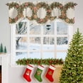 thumbnail image 3 of Seahorse Pine Cone Tie Up Valances Curtain, Candy Green Pine Branch Vintage Winter Adjustable Rod Pocket Short Window Treatment Tie Up Curtains Valances for Kitchen Living Room Bathroom 60x18 Inches, 3 of 9