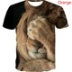 thumbnail image 1 of Camisetas con estampado de cara de animales para niños, ropa de manga corta, informal, bonita, pijama de moda, 2023, 1 of 4
