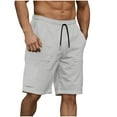thumbnail image 2 of Mceream Mens Cargo Shorts Elastic Waist Lightweight Shorts with Pockets Summer Casual Athletic Work Short Pants Trendy Vacation Beach Pant Gray L, 2 of 7