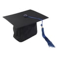 thumbnail image 2 of Adjustable Adults Student Mortar Board Graduation Hat Fancy Dress Accessory (Black+Blue), 2 of 5