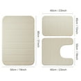 thumbnail image 6 of 3 Piece Memory Foam Bath Mat Set with U-Shaped Toilet Mat Bathroom Rugs Soft Comfortable Water Absorption Bath Carpet Non-Slip Thick Machine Washable for Kitchen/Living Room(Cream), 6 of 6