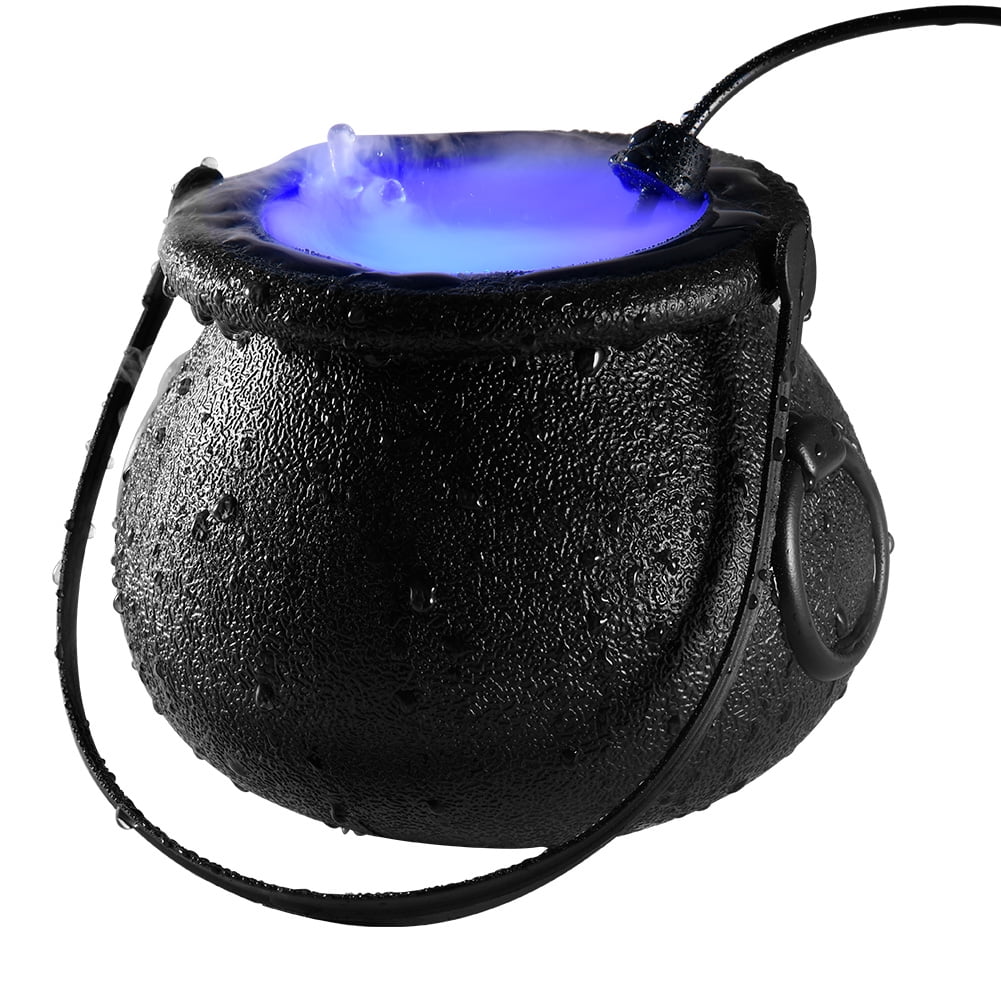 QILINXUAN Halloween Witch Cauldron Fog Maker 12 LED Lights, Halloween