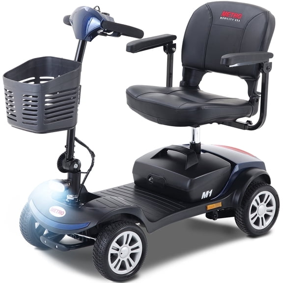 Segmart Mobility Scooter for Seniors Best Gift, 4 Wheel Electric Powered Wheelchair Device with Lights, Compact Heavy Duty Mobile for Outdoor Travel, Adults, Elderly,300lbs, Blue