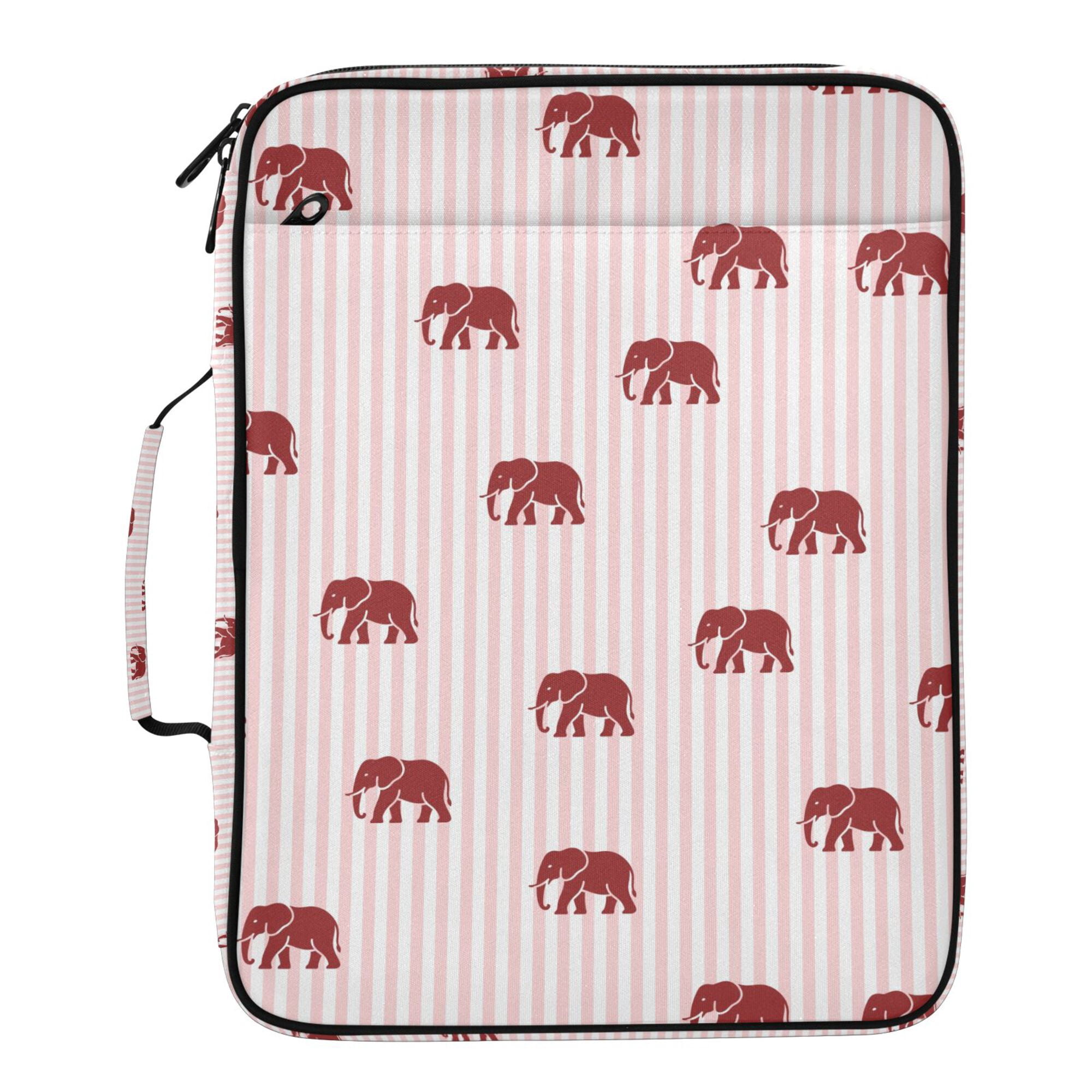 FORMRS Accordion File Folder A4 Size 7-Pocket Expanding Document Organizer Bag with 3 Ring Binder, Cartoon Elephant Pattern