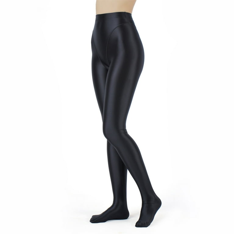 Alvivi Women's Stretchy Footed Silk Stockings Pants Shiny Oil