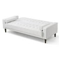 thumbnail image 4 of Maklaine Contemporary Faux Leather Sleeper Sofa in White Finish, 4 of 5