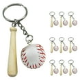 thumbnail image 1 of 10pcs Mini Baseball Keychain Wooden Bat Pendant Sports Keychains for Kids Baseball Accessories Novelty Keychain for Backpacks Handbag, 1 of 9