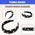 thumbnail image 5 of Vocoste Polka Dot Headband Knotted Headband for Women Top Knot Elastic Hairband Non-Slip Wide Hair Hoop Black, 5 of 7