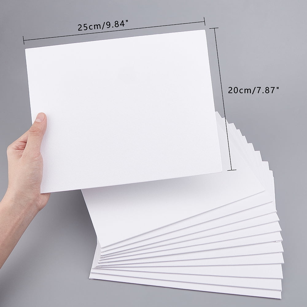 12 pc Painting Canvas Panel Drawing Boards Rectangle Canvas Panels for DIY Art Painting White 25x20x0.3cm