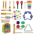 thumbnail image 1 of DEBGFS Ensemble de 20X Instruments de Musique en Bois Jouets Instrument de Percussion Jouets pour Cadeau, 1 of 11