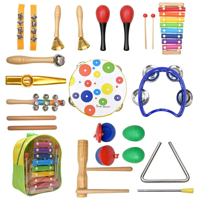 DEBGFS Ensemble de 20X Instruments de Musique en Bois Jouets Instrument de Percussion Jouets pour Cadeau