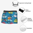 thumbnail image 3 of Gukieu Transportations With Cute Animals Print Men's Boxer Briefs, High Elastic Moisture Wicking Boxer Briefs Underwear-Small, 3 of 5