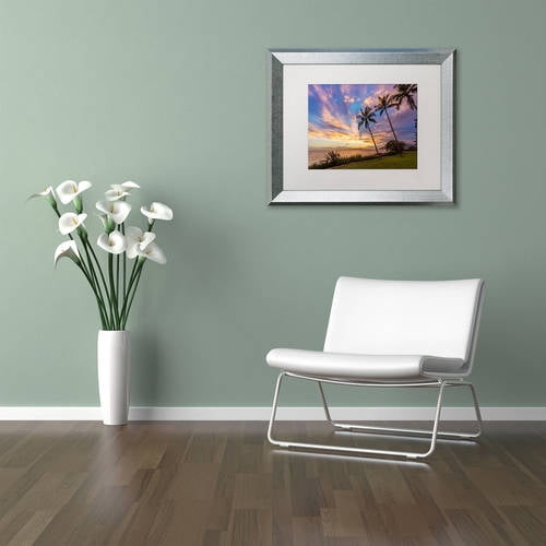 Trademark Fine Art 'Magical Hawaiian Sky' Canvas Art by Pierre Leclerc, White Matte, Silver Frame