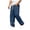 Navy, variant on WOLIAUO Mens Linen Cotton Pants Drawstring Waist Lightweight Loose Fit Straight Leg Casual Big and Tall Linen Pants Beach Travel (XL Green)